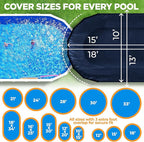 10 x 15 ft Oval Pool Covers for Above Ground Pools, Oval Winter Pool Cover, Swimming Pool Cover, Keeps Out Debris, Cold and UV Resistant, Supreme Mesh, Navy Blue