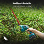 SEESII 6-in-1 Cordless Pole Saw & Hedge Trimmer Grass Shears Combo Kit, Electric Mini Chainsaw with 2×4.0 Ah Batteries, Extension Tree Pruner, Bush Trimmer Limb Branch Cutter, 16ft Long Reach