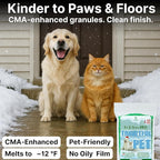 Thawtful Pet Safe Ice Melt – Pet Friendly Ice Melt, Snow Melt – Green Granules with CMA, Melts to −12°F (−24°C) - Driveway Salt & Sidewalk Salt for Ice (1 qt. - 2.2 lb.)
