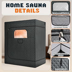 Albott 2 Person Steam Sauna for Home, Portable Sauna Tent with 3L 1500W Steamer, Extra Large Size 4.9’ x 3.3’ x 5.9’ Full Body Home Spa, Remote Control, Folding Chair, Grey