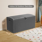 80 Plus Gallon Resin Deck Box, Waterproof Outdoor Storage Bin for Patio, Poolside, and Garden, Lockable & UV-Resistant, Ideal for Small Spaces, Black