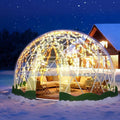 Garden Dome Tent, 12 x 7.2 ft Outdoor Clear Bubble Tent for 2-4 Person, All-Weather Geodesic Dome Greenhouse with Window & Door, PVC Transparent Tent for Patio, Camping, Party (12FT - Green)