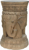 ZOEJADE Maharajah Elephant Lotus Statue Resin Stool Majestic Pedestal Sculpture Antique Buddha Collectibles Outdoor Garden Table Stand Holder for Home Courtyard Lawn Patio Decor Indoor Good Luck