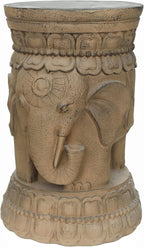 ZOEJADE Maharajah Elephant Lotus Statue Resin Stool Majestic Pedestal Sculpture Antique Buddha Collectibles Outdoor Garden Table Stand Holder for Home Courtyard Lawn Patio Decor Indoor Good Luck