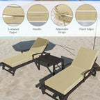 Chaise Lounge Cushions Outdoor Furniture 72 x 21 Inch Olefin Patio Lounge Chair Cushions 4'' Thick Waterproof Outdoor Chaise Cushion Weather Resistant Pool Lounger Cushion (Beige)