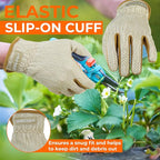 HANDLANDY Gardening Gloves for Women, Breathable Ladies Leather Garden Yard Gloves Best Gift for Gardeners