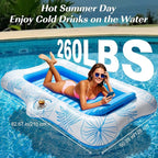 HeySplash Pool Lounger Float for Adult, Inflatable Pool Floats Bed Cooling Contour Lounger Rafts, Water Rafts for Lake, Outdoor Beach Pool Party