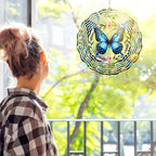 FLAGWIX Christmas Butterfly Wind Spinners Outdoor - 3D Stainless Steel Metal Wind Spinners 12 in - Birthday Gifts for Mom, Butterfly Gifts for Women, Yard Decorations Outdoor, Christmas Decorations