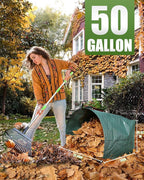 Joyhalo Reusable Yard Waste Bags, 2 Pack 50 Gallon Dustpan-Type Garden Bag for Collecting Leaves Garss Clippings, Heavy Duty lawn and leaf bags, Garden Waste Container for Clean Up Outdoor Debris