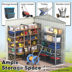 Quictent 6X4 FT Metal Storage Shed, Easy Assemble, Lockable Outdoor Garden Shed Waterproof Shed for Bike Storage, Tool Storage, Temporary Storage with Combination Lock(5.1X3.8 FT Base, No Floor)