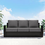 Outdoor Patio Furniture Aluminum Patio Sofa, All-Weather Metal Outdoor Couch with 6 Inch Thick Cushions for Garden, Outside and Porch (Grey, 1 PCS/Sofa)