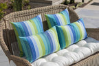 RSH Décor Sunbrella Jumbo Lumbar Pillow Covers – Set of 2 | 26" x 16" | Outdoor Use – Patio, Lounge, Adirondack, Deck | Water & Fade-Resistant | Play Cameo | Includes Down-Alternative Inserts