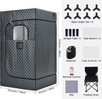 Albott Portable Sauna Box for Home, Person Steam Sauna Tent with 3L 1500W Steamer, Extra Large Size 3.3’ x 3.3’ x 5.9’ Full Body Home Spa, Remote Control, Folding Chair, Grey