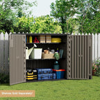 KINYING Long Metal Shelving for 37 Cu.ft Horizontal Shed and 57 Cu.ft Vertical Shed,49.2in * 15.7in, Easy Assembly,Black
