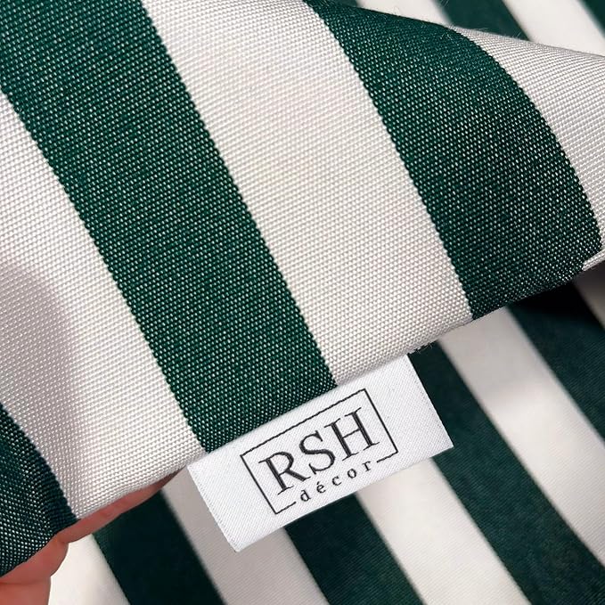 RSH DECOR: Sunbrella Pillow Covers Set of 2 | Covers Only - 20" x 12" | Outdoor Lumbar Pillow Covers Crafted with Sunbrella Performance Fabric | Mason Forest Green