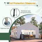 16x32 FT Heavy Duty Party Tent, White Outdoor Canopy with Removable Sidewalls & 3 Storage Bags, Waterproof Gazebo for Wedding, Camping, BBQ, and Commercial Events