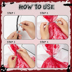 CNhoqc Halloween Lawn Leaf Bags - 8Pcs Halloween Bloody-Themed Thick Plastic Garbage Bags with Twist Ties, Fall Yard Leaf Trash Equiement, Reusable Plastic for Garden Outdoor Decorations Party Favor