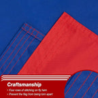 Haiti Haitian Flag 3x5 ft Outdoor, Double Sided 3 Ply Heavy Duty Haiti National Country Flag, 100% Quality Polyester Haitian Banner with Brass Grommets 4 Rows Stitches