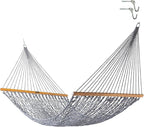 Original Pawleys Island Large Navy DuraCord Rope Hammock – 13 ft. x 55 in., 2-Person, 450 lb Capacity, Oak Spreader Bar, Zinc-Plated Hardware, Handcrafted in The USA