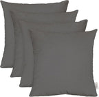 RSH DECOR: Sunbrella Square Throw Pillows Set of 4 | 17" x 17" | Water and Fade-Resistant Performance Fabric | Outdoor Pillow Covers with Down-Alternative Inserts | Made in USA (Cast Charcoal Grey)