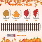 Thyle Thanksgiving DIY Mini Fairy Garden Fence Fall Wood Picket Crafts with 35 Inches Wood Picket Fence 100 Wooden Leaves and Glue for Autumn Centerpieces Thanksgiving Activity(Brown)