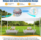 HOTEEL 10x15 Pop up Canopy Tent for Parties, Heavy Duty Easy Setup Tent Without Sidewalls, Outdoor Commercial Instant Gazebo for Wedding Event, with Roller Bag & Sand Bags, White(Hexagonal Frame)