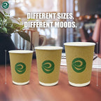 ECO SOUL 12oz Compostable Ripple Cups (50 Pack) – Biodegradable Paper Cups, Non-Toxic Disposable Cups for Hot Drinks, To-Go Coffee Cups, Eco-Friendly & Ripple Paper Cups