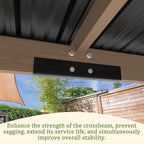 6 x 13 FT Wooden Grill Gazebo with Sloping Metal Roof, BBQ Canopy with Stakes for Outdoor Patio, Garden, Lawn, Light Mocha Brown