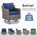 Outdoor Swivel Rocking Chair, Rocking Chair Outdoor with Stylish Armrests, Wicker Patio Chairs Set of 2 with Comfy Cushions for Garden Deck Porch