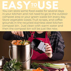 EPICA Countertop Compost Bin Kitchen | 1.3 Gallon | Odorless Composting Bin with Carbon Filters | Indoor Compost Bin with Lid | Stainless Steel Kitchen Composter for Food Scraps & Waste Recycling