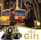 Garden Statue Outdoor Solar Light Decor with LED Light Rustic Vintage Bulldozer Construction Vehicle Decoration for Lawn Patio Yard Gifts for Women