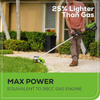 Greenworks 60V 16" Brushless Cordless String Trimmer - 65min Runtime for 2-Mile Fence Lines & Large Properties, 2X Quieter Than Gas, 2.5Ah Battery/Charger Included