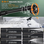 Cordless Pressure Washer Gun, 1160PSI Portable Pressure Washer Cordless, Portable Car Washer with 2 Battery&6-in-1 Nozzle&5m Hose Cordless Jet Washers Handheld Power Washer for Home/Yard/Fence/Garden