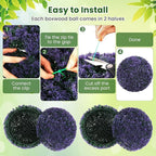 Goplus 2 PCS 15 Inch Artificial Plant Topiary Ball, Round Faux Lavender Balls Outdoor, Garden Spheres Decorative for Front Door, Porch, Backyard, Balcony, Patio, Wedding and Home Décor