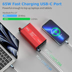 FOVAL 600W Power Inverter 12V DC to 110V AC Car Plug Adapter Outlet Converter with [65W PD USB-C] & [18W QC USB-A] Fast Charging Ports and 2 AC Outlets Car Power Inverter for Laptop Computer