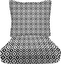 RSH DECOR: Deep Seating Cushion with Pillow Back | 23” x 26” Seat | All-Weather Spun Fabric | Water and Fade-Resistant | Outdoor Chair Cushion Set for Patio Furniture | Black & White Aztec