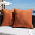 Kevin Textile Fall Outdoor Waterproof Throw Pillow Covers Pack of 2 Farmhouse Decorative Cushion Covers for Garden Patio Tent Balcony Bench Couch Sofa 18x18 Inch, Burnt Orange