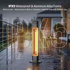 Outdoor Electric Patio Heater, 34-inch 1500W Infrared Tower Heater with Instant Heating, Tip-Over & Overheat Protection, IPX5 Waterproof Space Heater for Patio Garage Workshop Indoor & Outdoor Use