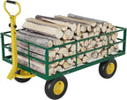 1200LB Capacity Garden Cart, 3-in-1 Heavy Duty Utility Wagon with 13" All-Terrain Tires, Removable Mesh Sides & 180° Swivel Handle - Outdoor Yard Cart for Gardening, Farming, Patio Use