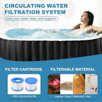 NAIZEA Inflatable Hot Tub - Outdoor Hot Tubs 2 Person, Portable Blow Up Spa Square Portable Hot Tub, 90 Soothing Bubble Air Jets, Cover, 2 Filter, 145 Gallon,75x47x25 in