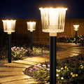 Super Bright Solar Pathway Lights Outdoor Powered,Adjustable Warm&Cool White,Waterproof IP65 Garden Decor Landscape Lighting Outside for Yard/Patio/Walkway/Driveway/Landscape (Obsidian Black, 2 Pack)