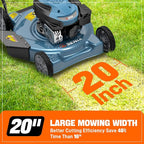 SENIX 20" Gas Lawn Mower, 144 cc Gas Powered Lawnmower, 4-Cycle Engine Walk-Behind Push Lawn Mowers, 3 Position Height Adjustment for Yard and Garden, cortadora de pasto