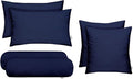 RSH DECOR: 6-Pack Pillow Set | All-Weather Spun Fabric | Water & Fade-Resistant | 17" Square, 20" x 12" Lumbar, 20" x 6" Neck Roll | Outdoor Pillows for Patio Furniture | Navy Blue