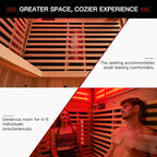 Infrared Sauna, 3-4 Person Home Sauna with Himalayan Salt Panel & 10 Minutes Warm-up System, Indoor Sauna Spa Room with Canadian Hemlock&Panoramic Tempered Glass,220V