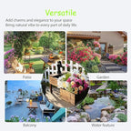 Outdoor Water Fountain，Floor Wooden Rectangular Double-Layer Old-Fashioned Pump Fountain with Flower Box，Solar-Powered Electric Decorative Hand Pump，Outdoor Water Feature for Garden Patio Backyard