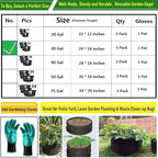 3-Pack 30 Gallon Thickened Plant Grow Bags Large (24x16 in) Heavy Duty Garden Bag Fabric Plant Pots for Tomato,Potato Planter,Flower Pots,Herbs Veggies Planting,Barrel Planter,Yard Waste Bag,Leaf Bags
