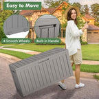 NUNU LAB 75 Gallon Outdoor Storage Box,Resin Large Sturdy Deck Box, Backyard Outside Storage Box Waterproof with Double Wall Panels,Garden Box,Package Delivery Outdoor Hose Storage Bin