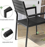Pellebant 13 Piece Patio Table and Chairs Set for 12, Aluminum Outdoor Dining Set with Umbrella Hole, Stackable Dining Chairs & 114" Dining Table, Black