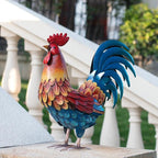 Kircust Metal Rooster Yard Art Statue, Chicken Garden Animals Sculpture Lawn Ornament Figurines Artwork for Outdoor, Patio, Backyard and Home Kitchen Decoration