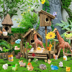 50 Pcs Mini Resin Animals Variety Pack for Miniature Dollhouse Fairy Garden Accessories Home Landscape Aquarium Hide DIY Craft Gifts Party Favors